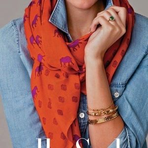 Stella & Dot Orange/Purple Elephant Blanket Scarf